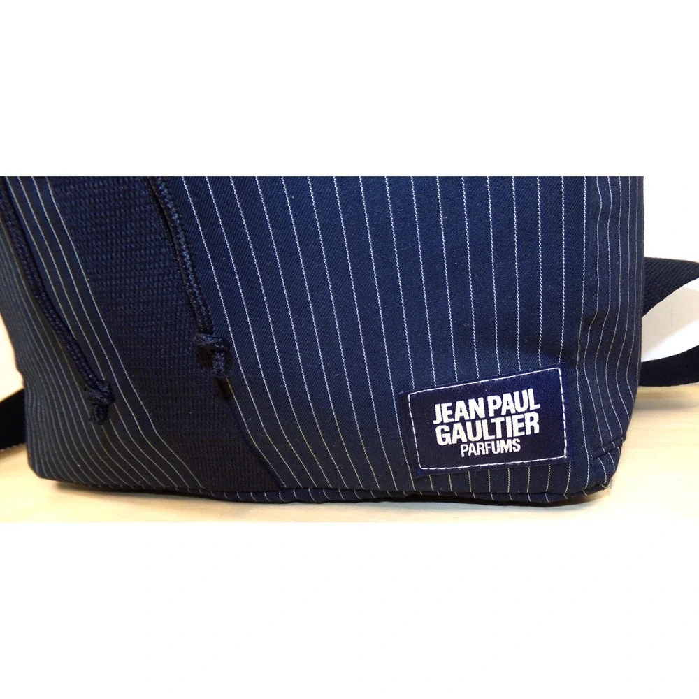 Jean Paul Gaultier Parfums‎ Rucksack Backpack Navy Blue Pin Stripe